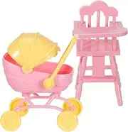 Play Stroller for Boys and Girls Mini Toy Baby Carriage Doll High Chair Set Enhance Motor Skills Lightweight Push Toy