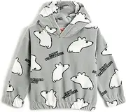 [Koton] Babyboys Fleece Polar Bear Printed Hoodie Elastic Cuffs and Waist Sweatshirt