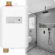 3000W 3800W Tankless Water Heater Electric 110V 220V, On Demand Hot Water Heater Digital Display,Electric Instant Hot Water Heater Water Heater Bathroom Bath Shower Kit,White-3000Wto220V
