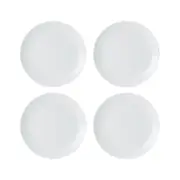 4pc Mikasa Chalk Kitchen Porcelain Side Plate Tableware Dining Set, 21cm, White