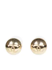 Gold CC Stud Earrings