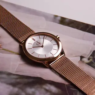 Calvin Klein美國原廠平輸 | CK 經典LOGO系列女錶-玫瑰金不鏽鋼米蘭腕錶K3M22626