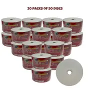1000 SKYTOR Blank 52X CD-R CDR 700MB White Top Glossy Printable Disc No Logo hp