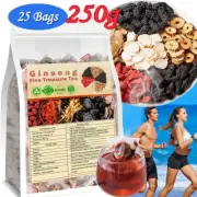 25 Bag / 250g Ginseng Five Treasure Tea - Kidney Support, Red Date Herbal Blend