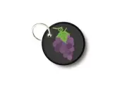 Holder Keys Key Keys Round Printed Double Face Grape Purple Black