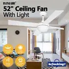 Modern 52 Inch Ceiling Fan with LED Light Remote Control 4 Blades 3 Speed Timer