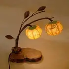 Paper Ball Orange Shade Decorative Table Bedside Home Accent Art Deco Lamp Light