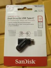 New SanDisk 128GB Ultra Flash Dual Drive Go USB Type-C and Type-A