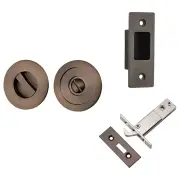 Round Sliding Door Pull Kit w Inbuilt Privacy Turn