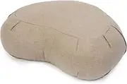 Yoga Studio EU Organic Buckwheat Zafu Crescent 100% Linen Cushion 42 x 30 x 18cm