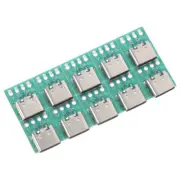 10 Pcs USB Female Connector Adapter C-type Splitter Board Diy Part Chassis