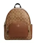Coach Court Khaki/Sadle 2 Signature Coated Canvas & Leather Backpack (5671) -NWT