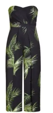 City Chic Small Jumpsuit Foilage Plus Size 16