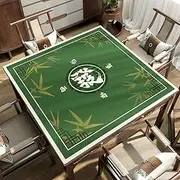 Mahjong Poker Mat forTable Non-Slip Mahjong Tablecloth 31.5x31.5 Inch Multi-Purpose Gaming Mat for Mahjong, Board Games, Card Games Durable & Waterproof Surface with Carry Bag (Green)