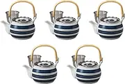 Set of 5, Goth Roll U Included No. 6 Earthen Bottle [5.5 x 4.5 inches (14 x 11.5 cm) 850cc] | Arita Yaki Pot, Setomonohonpo