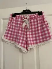 Peter Alexander Ladies Pyjama Shorts Pink Gingham Small
