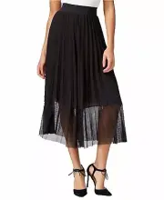 Rachel Roy Rachel by Pleated Midi Skirt Black X-Small