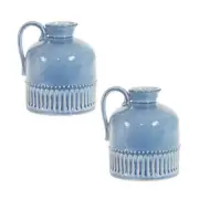 Melrose Mini Ceramic Jug Vase with Handle (Set of 2)