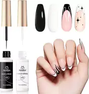 Beetles Gel Polish Nail Art Liner Gel Polish Set- 2 Popular Black White Color...