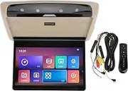 XTevu Car Overhead Player, 11.6 Inch IPS Screen, Roof Mounted Flip Down Monitor, Sedan RV Display Screen (Beige)
