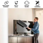 Ceiling Fan Cleaner with 83.9 Inch Extension Pole Reusable Feather Duster DC