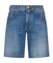 Jacob Cohen Logo Patch Denim Shorts 32 Blue