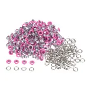 200set Grommets Kit Metal Eyelets 4.5mm 0.18" Grommet for Shoes Clothes, Fuchsia