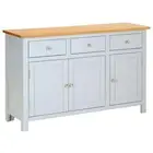 Sideboard 110x33.5x70 cm Solid Oak Wood Modern Furniture Storage Cabinet 88633