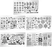 5pcs nail art supplies Snowman floral DIY nail template floral manicure plate nail images stamping template tack board christmas nail art plate manicuring DIY Cartoon impression