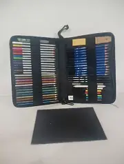 53 Piece Drawing/Sketching Art & Coloring Pencil Book With Case Color Black NEW