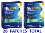 2 x Nicabate Clear Patch 21mg 14 Patches - Quit Smoking Step 1 - 24h; 28 Total