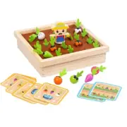 2021 New Baby Pulling Carrot Wooden Toy Shape Matching Size Memory Game