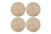 4pc Mikasa Round PU Gold Glimmer Dinning Table Placemat Set 38cm
