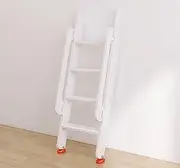 White Wood Bunk Bed Ladder Replacement, Camper Motorhome Climb Ladders with Anti-Slip Pad, 1m/1.25m/1.5m Tall Safety Slanted Ladder, Load 150kg (Size : 4-Step 125cm) (4)