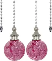 2 Pack Dotlite Crystal Ceiling Fan Pull Chain Accessories, Decorative Fan String