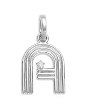Adina Reyter Sterling Silver Diamond Groovy Initial Pendant