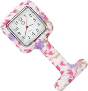 [Baluue] Nurses Pocket Watch Student Nurse Watch Quartz Movement Floral Pattern for Women