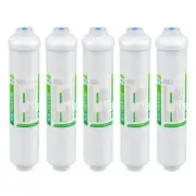 5 Pack Inline Post Carbon Water Filter 1/4" Quick Connector Fridge Ice-maker