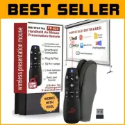 Ergonomic Wireless PowerPoint Remote Clicker with Air Mouse & Volume Control