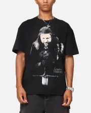 [GOAT CREW] Goat Crew X Game Of Thrones Ned Stark Heavy T-shirt Black - Size XL XL Black