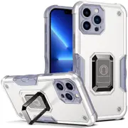 iPhone 13 Pro Max Shockproof Magnetic With Ring Holder - White