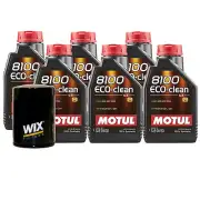 6L Motul 8100 ECO-CLEAN 0W-30 Wix Filter Motor Oil Change Kit API SN