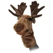 NEW PLUSH SOFT TOY Folkmanis 3201 Moose Stage Hand Puppet 43cm