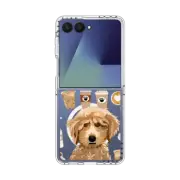 Galaxy Z Flip7 Clear Magnetic Case Poodle coffee clear phone case for unique dog breed lovers