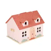 New Classic Toys Mini Folding Wooden Dollhouse with Furniture Portable Playhouse for Kids.