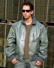 Mil-Tec BW Aviator, leather jacket , color: Grey , size: 54