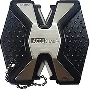 Diamond Pro 2-Step Knife Sharpener - Features Coarse Diamond Coated & Fine Ceramic Polishing Rods Made of Brushed Aluminum. Sharpens, Restores, Repairs & Hones All Types of Blades & Knives