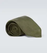 [Prada] Prada Logo silk tie One Size green