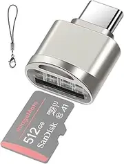 T Tersely Type C Micro SD/TF Card Reader,Portable OTG Card Adapter with Anti-Loss Lanyard,Compatible with Laptops, MacBook, iPhone15/16 pro max,Samsung S25,Google Pixel