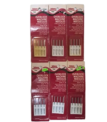 Overlock Machine Needles Lot 6 Size 11 14 Bernette Babylock Jukilock BL x 1 NOS